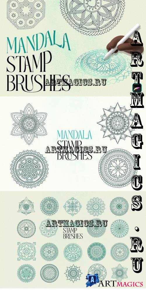 Mandala Procreate Stamp Brushes - 290740753 - AAWD443