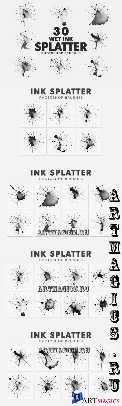 30 Ink Splatter Brushes - F7882JB