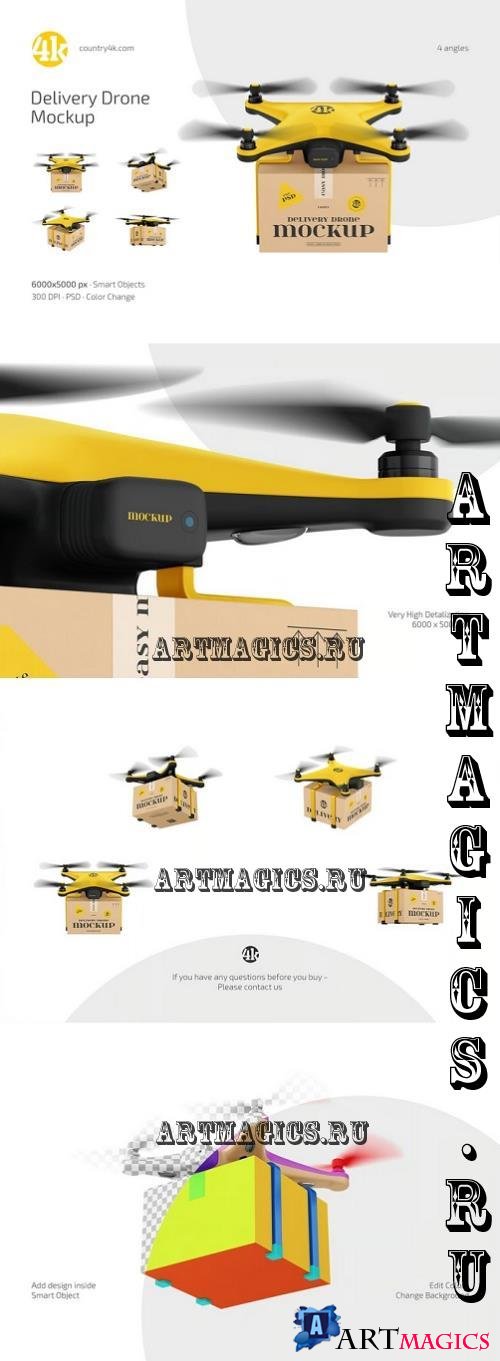 Delivery Drone Mockup Set - 290829743