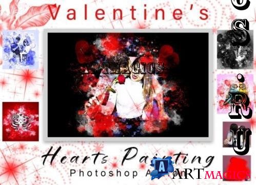 Valentine's Hearts Painting Ps Action