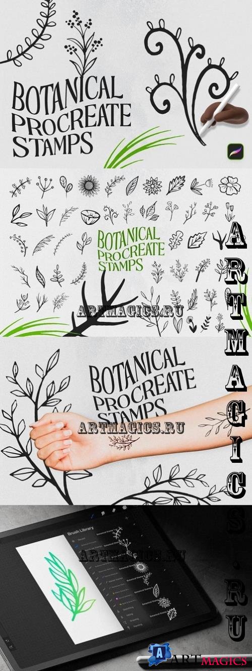 Botanical Procreate Stamp Brushes - 290763728 - JHRGEY8