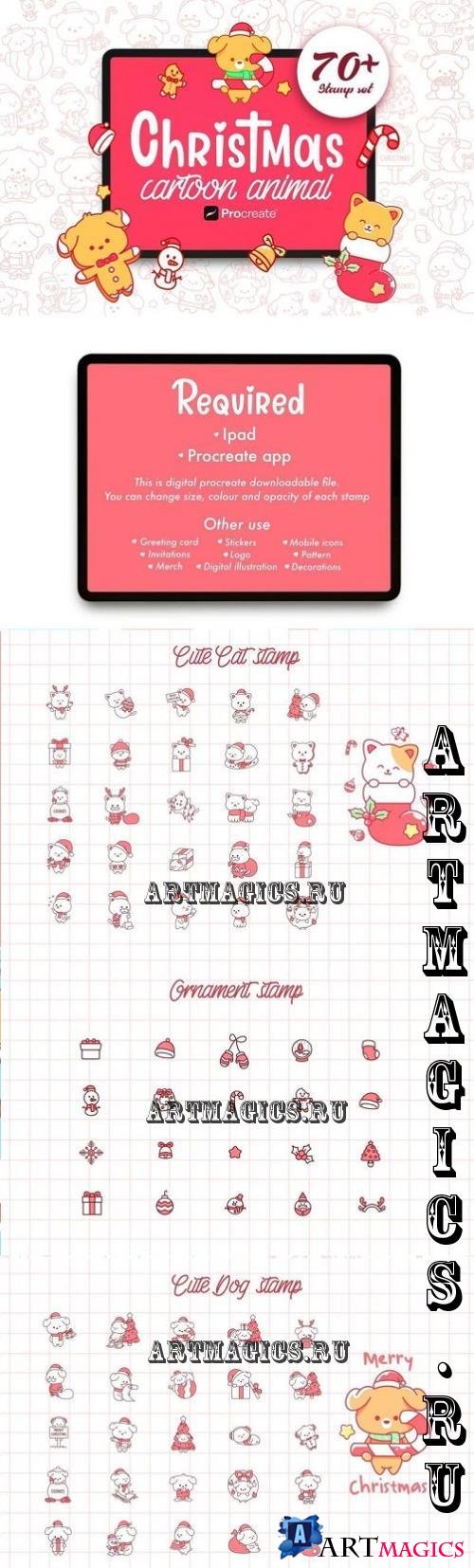 Christmas Cartoon Animal Stamp - 70+ Unique Procre - MCEK755