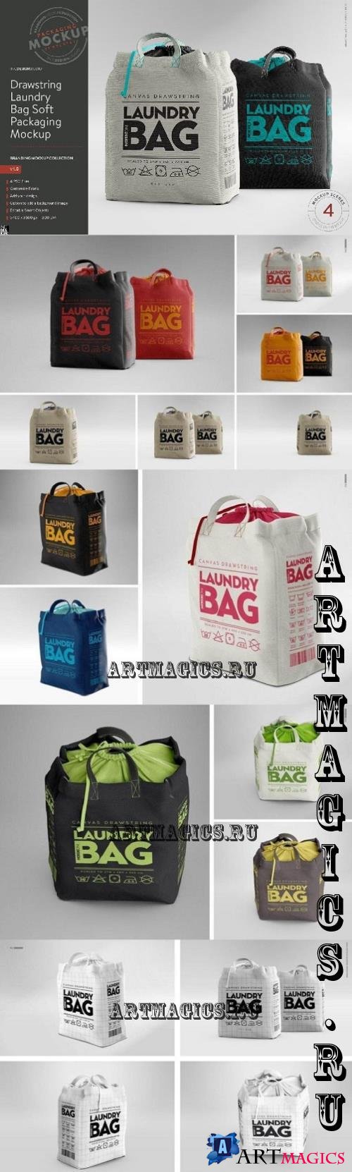 Canvas Laundry Bag Mockup - 290891870 - PCJY9SM