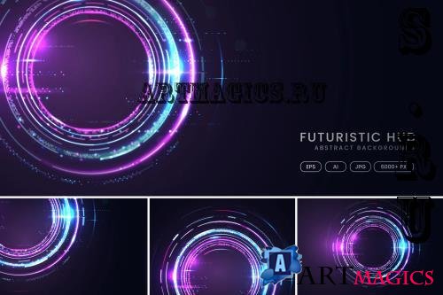 Futuristic HUD Technology Backgrounds - QF32YN3