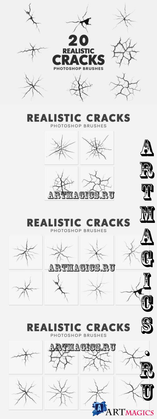 20 Realistic Cracks Brushes - THAHPX4