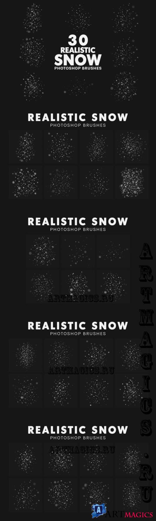 30 Realistic Snow Brushes - L3SQQJ5