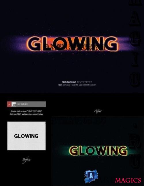 Glowing Text Photoshop Effect - XN999BT