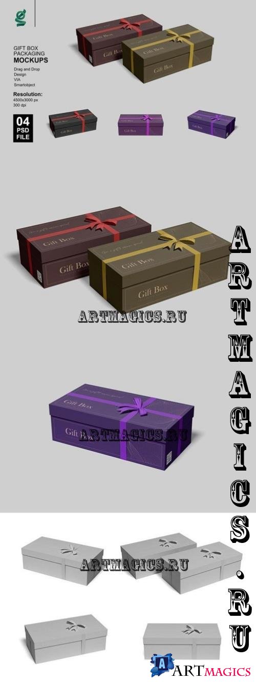 Gift Box Packaging Mockups - DF4BBJD