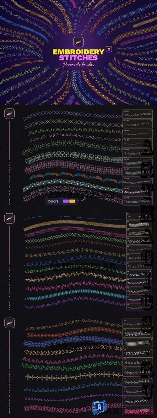 Embroidery Stitches Procreate Brush - 290853254 - 498P3QZ