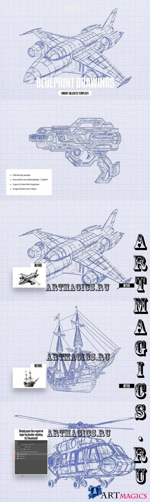 Blueprint Drawings Photo Effect - 290913293 - GEMKZUE