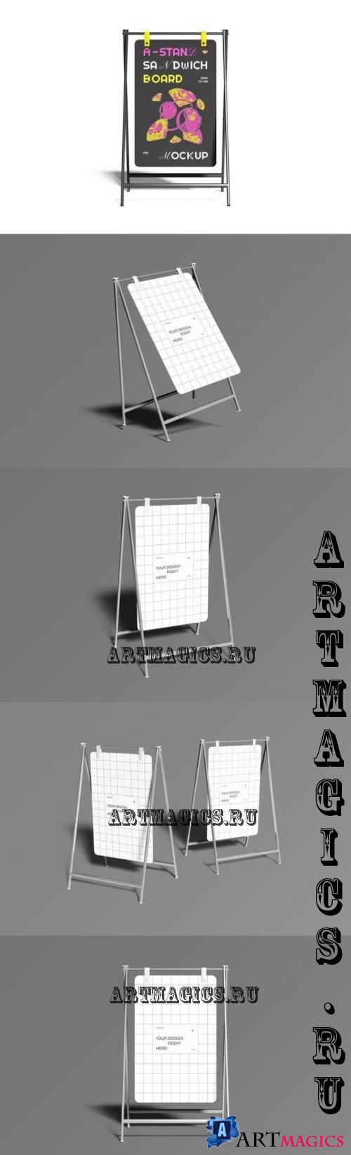 A-Stand Sandwich Board Mockup | 001 - 4EMCGZH