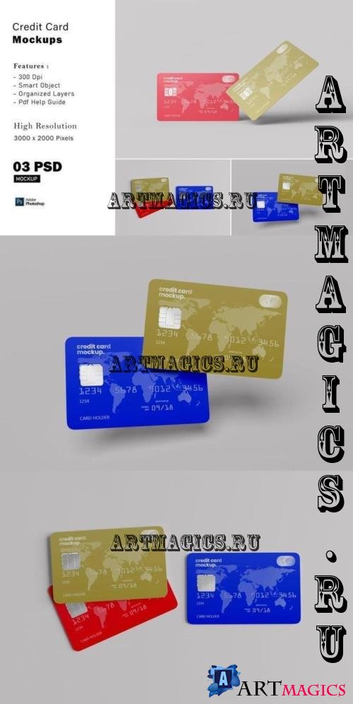 Credit Card Mockups - 22MHWU2