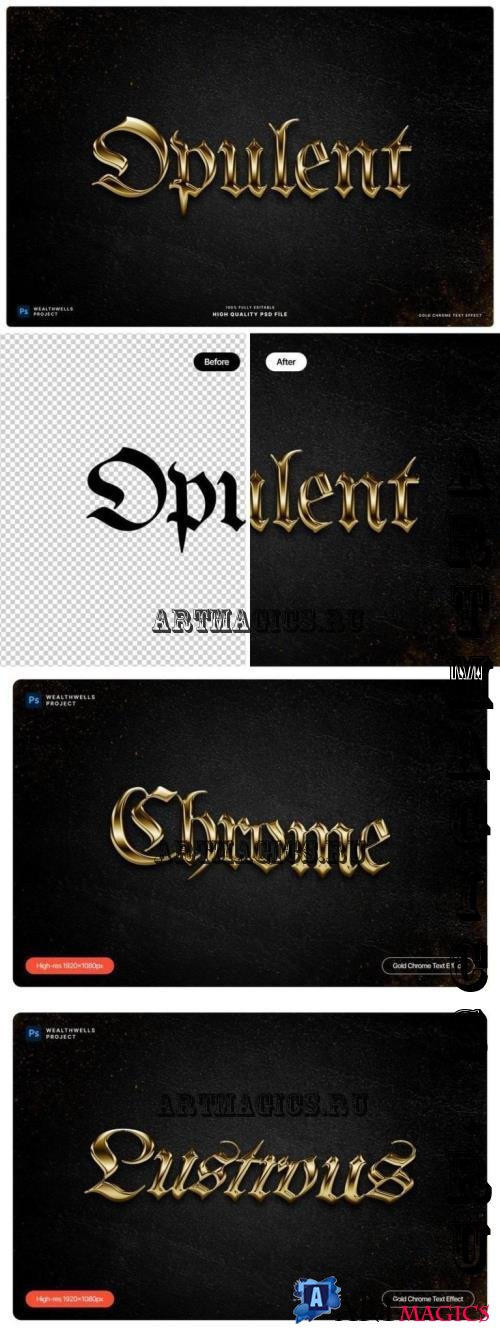 Gold Chrome Text Effect - C9JLVPP