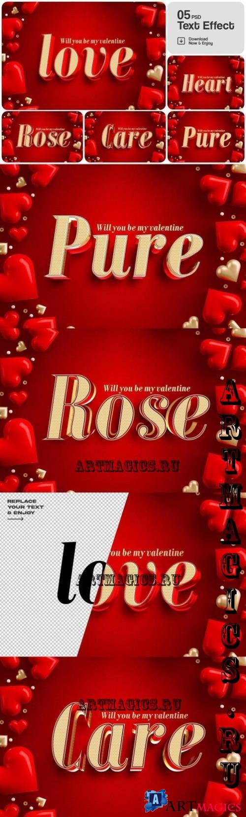 Valentines Day Text Effect Set - 7GCJQAD