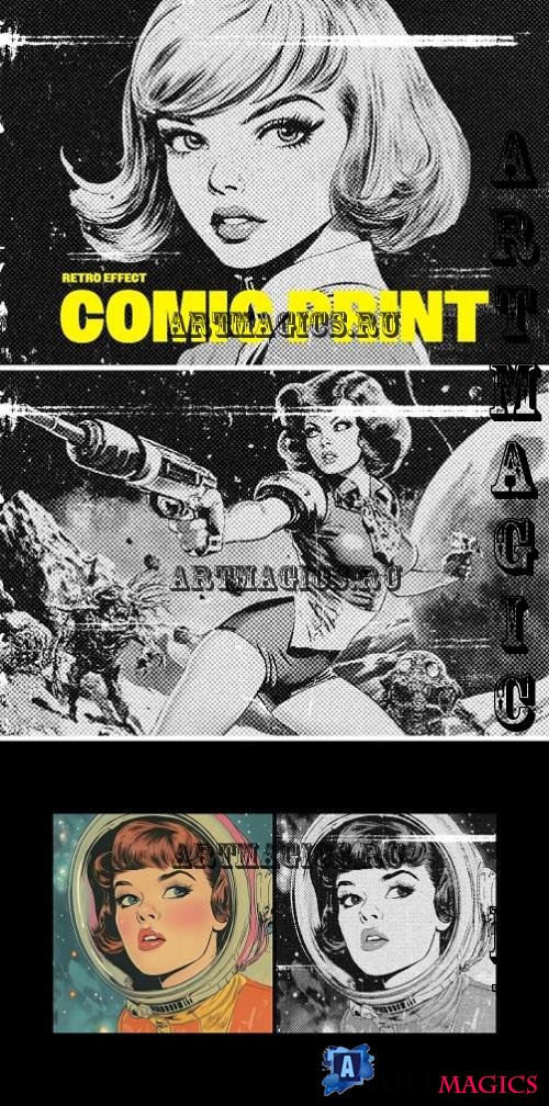 Comic Print Retro Photo Effect - 4SYK46U