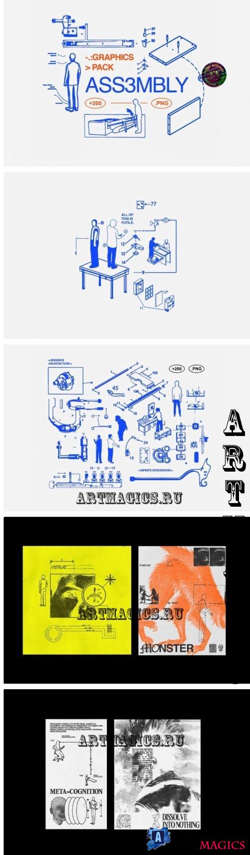 Assembly Graphics Pack (+200 .Png) - 92448759