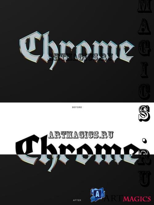 Classic Chrome Text & Logo Effect - ZJTAQDL