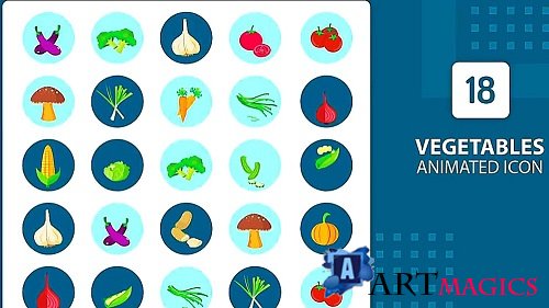 Vegetables Animated Icons 1256474 - Project for After Effects