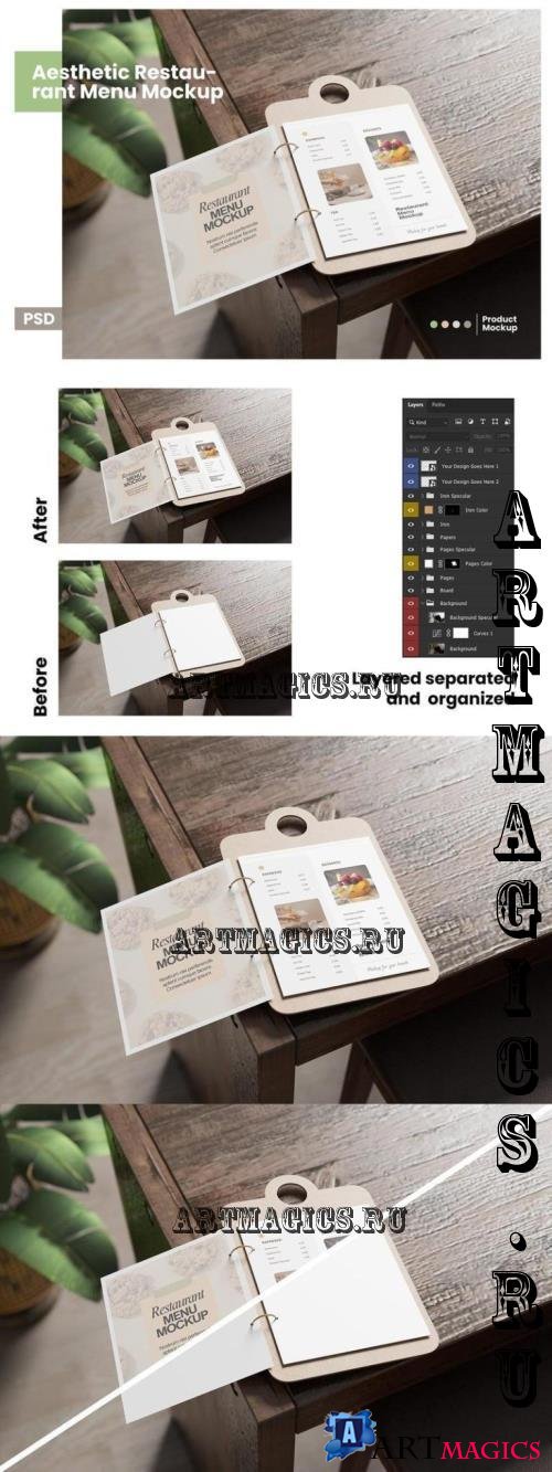 Aesthetic Restaurant Menu Mockup - 8P9VVWJ