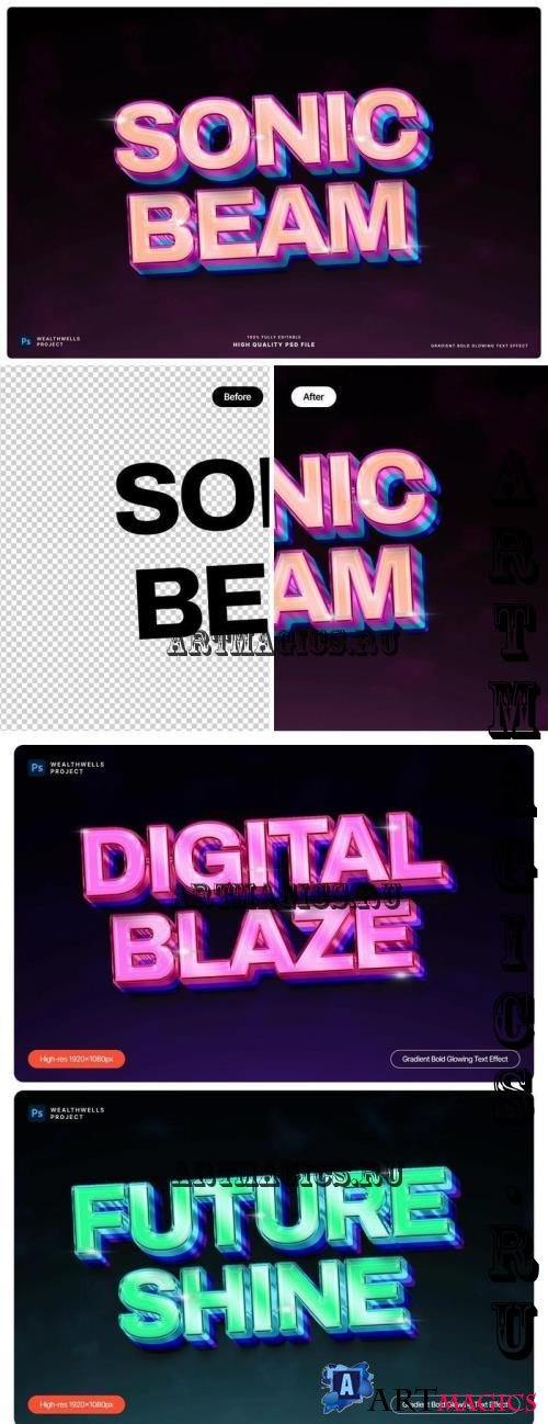 Gradient Bold Glowing Text Effect - NRY8MTG