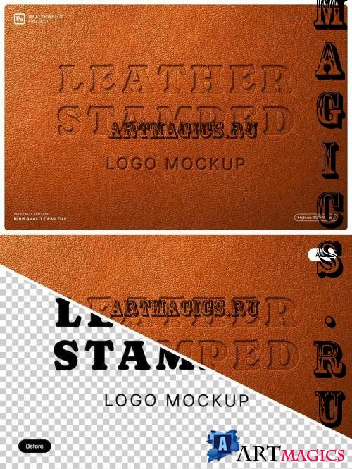 Leather Stamped Logo Mockup - AVMZNUN