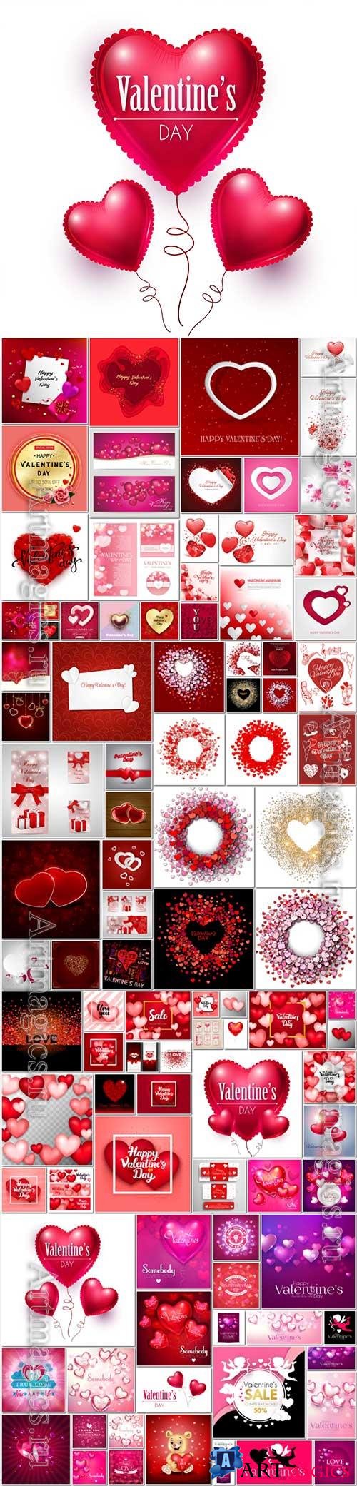 Bundle Happy Valentines Day, love, romance, hearts in vector vol 8