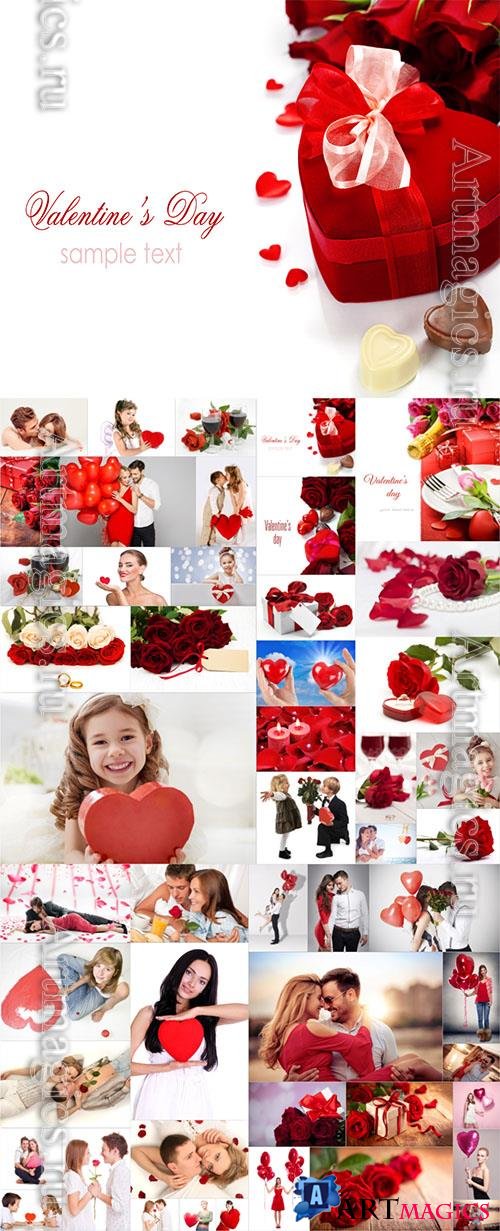 Valentines day romantic stock photo set