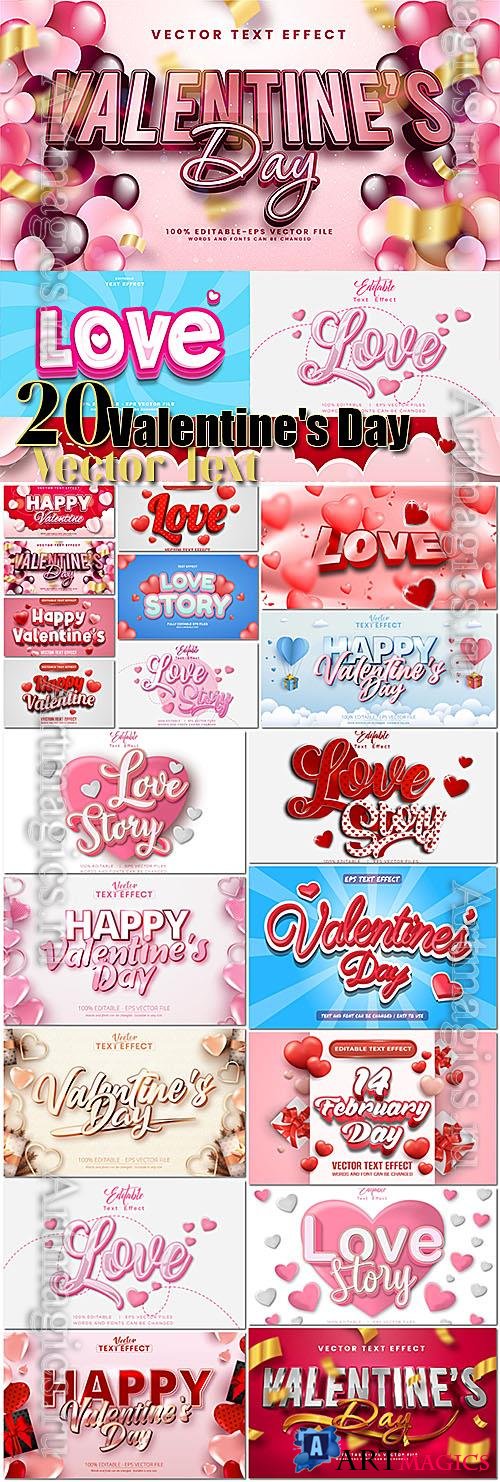 Valentine's Day - Vector Text Style Effect Editable