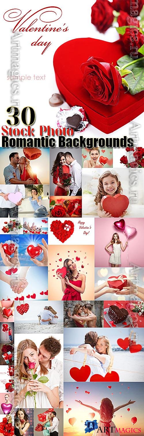 Romantic Valentine's Day Backgrounds 30 Stock Photos Set