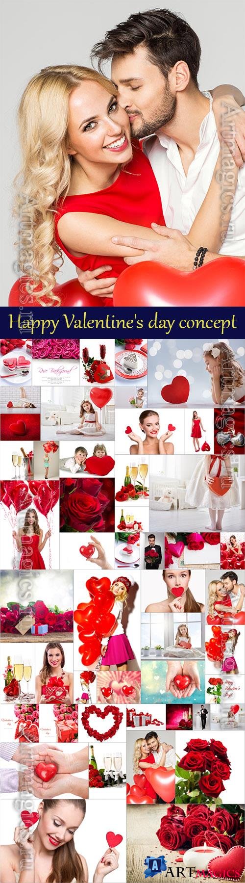 Happy Valentine's Day concept stock photo set