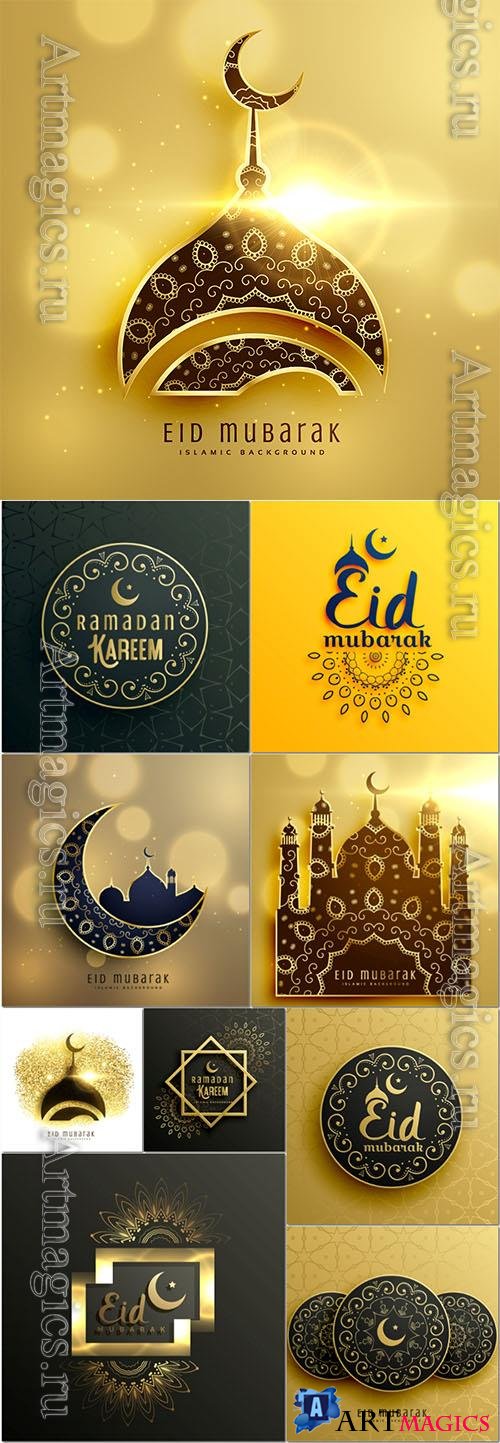 Ramadan Kareem Vector Illustration Set