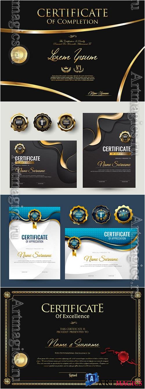 Vector certificate and diploma vector illustration