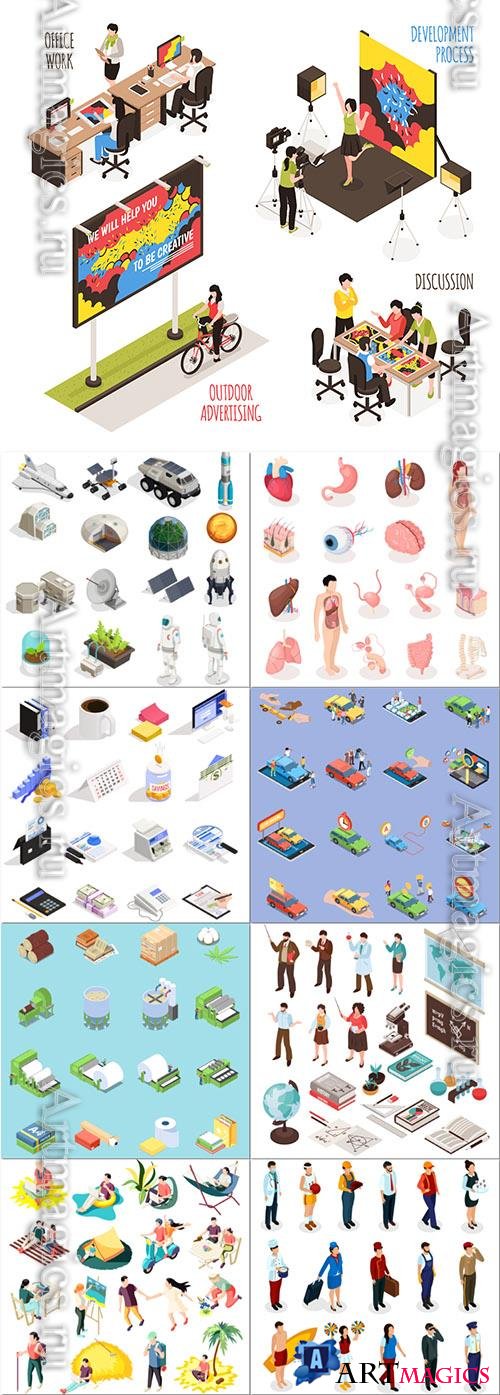 Isometric icons vector design