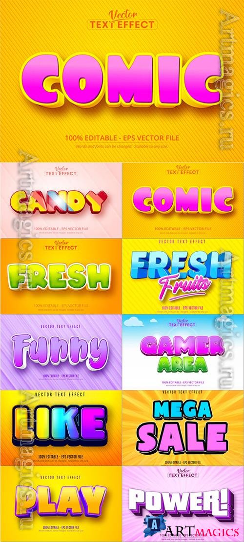 Text effect, font style vector set vol 1