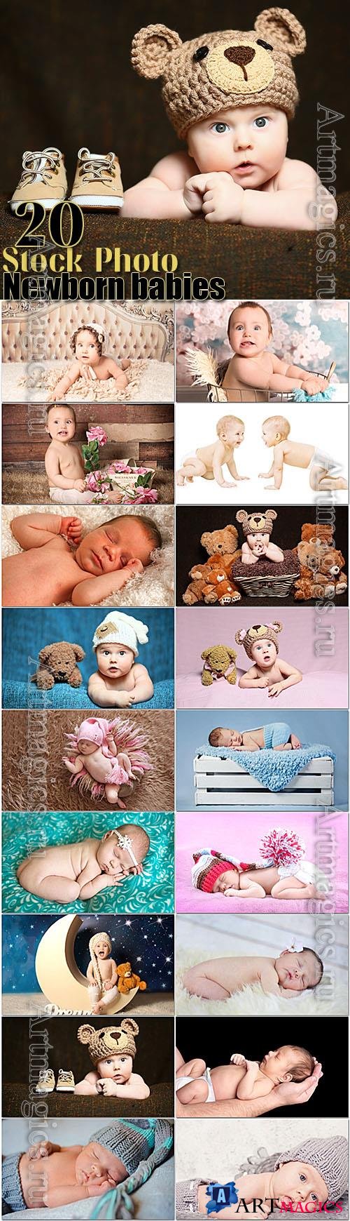 Adorable Newborn Babies Set Stock Photos 20