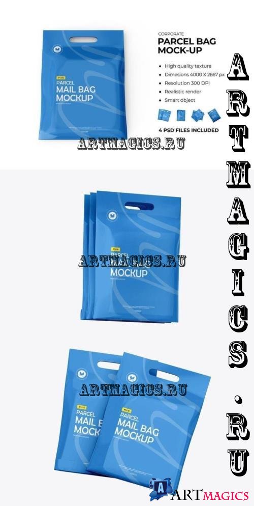 Plastic Carry Bag With Handle Mockup - DWUFR8C