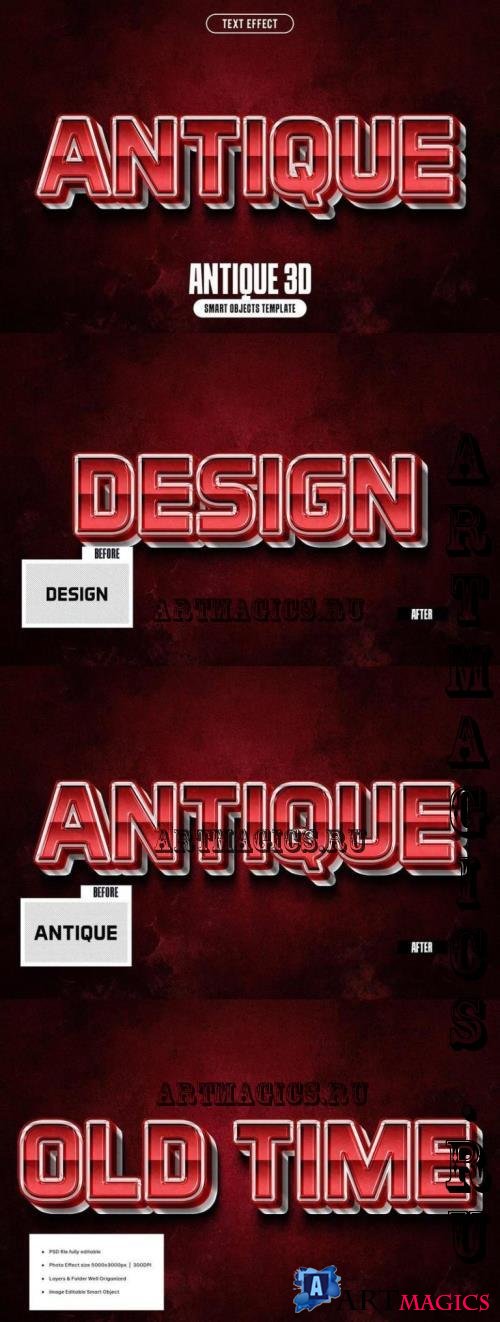 Antique 3D Text Effect - 291071761 - NLXCMPN