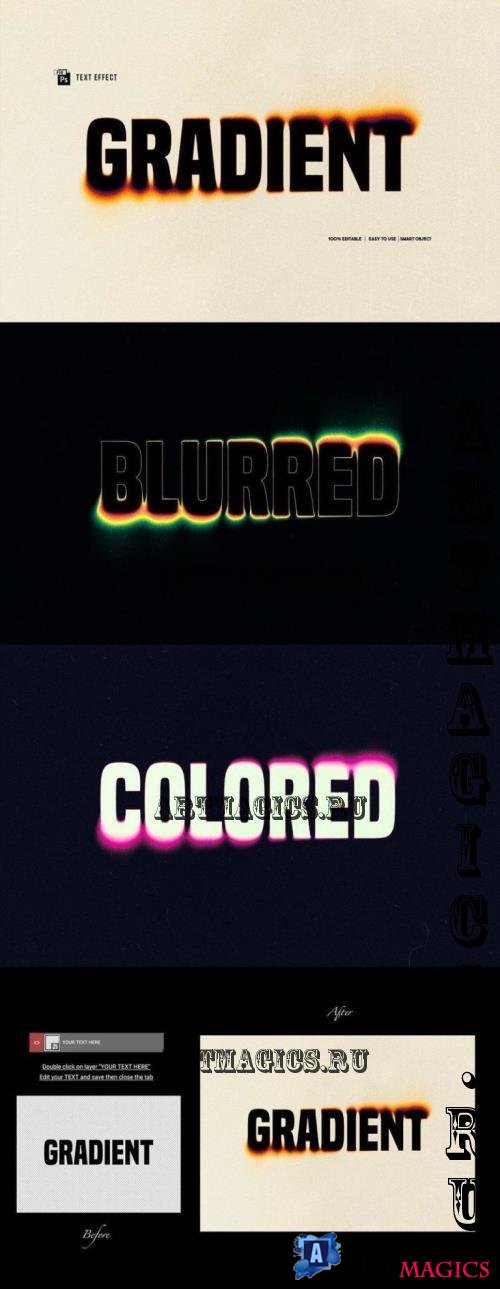 Gradient Blur Text Effect - AZA4XUX