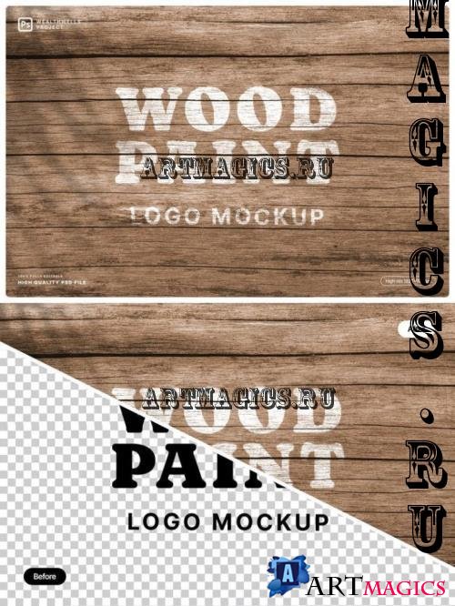 Wood Paint Logo Mockup - 3GT7ABE