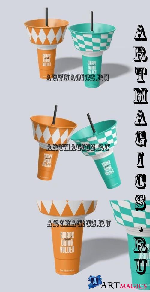 Snack Holder Drink Cup Mockup - CBP6AEE