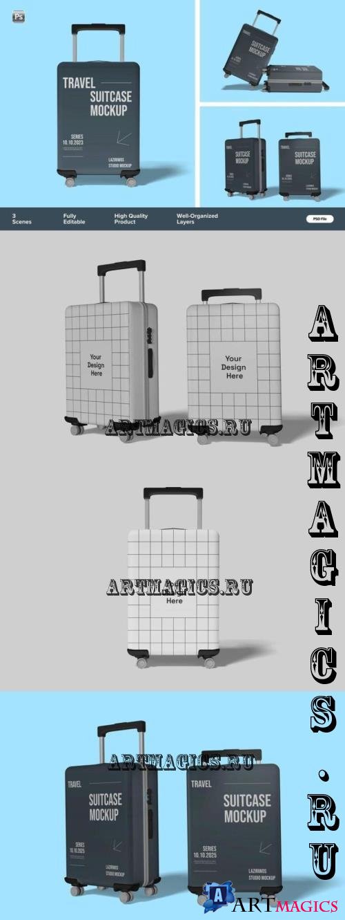 Travel Luggage Suitcase Mockups - R4KVC88