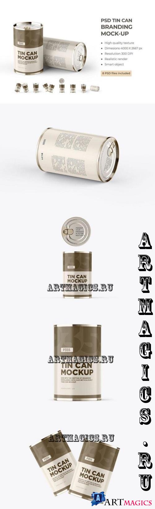 Metallic Tin Can Container Mockup - V45CZMY