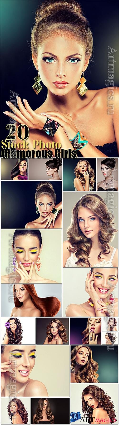Beautiful Glamorous Girls Set 20 Stock Photos