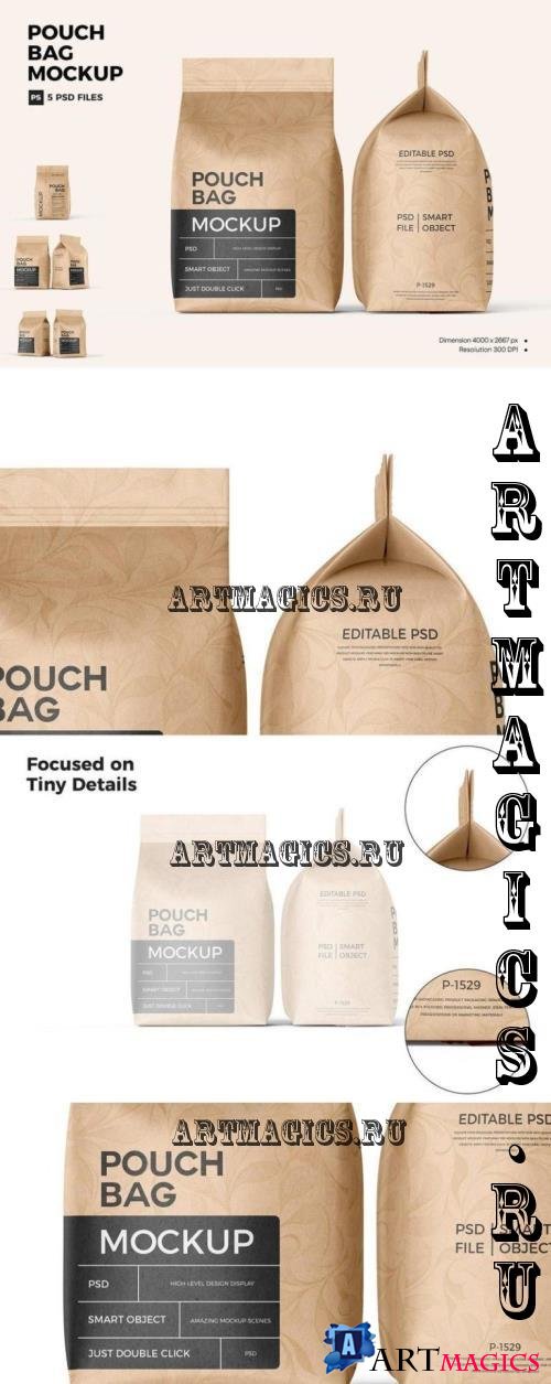 Kraft Pouch Bag Mockup for Food - V5KDKR7