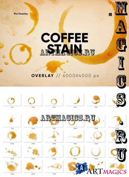 30 Coffee Stain Textures - 291068048 - WTX4DVR