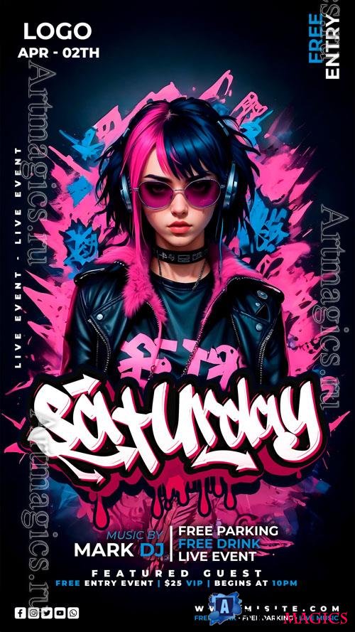 Flyer party psd design template, night club, dj party vol 1