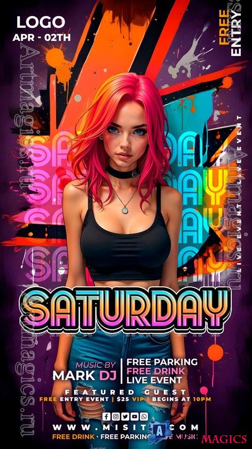 Flyer party psd design template, night club, dj party vol 9