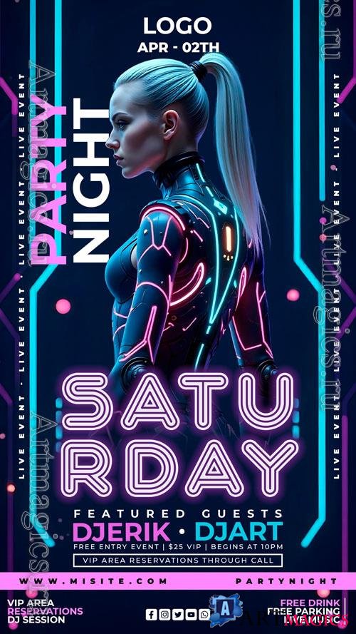 Flyer party psd design template, night club, dj party vol 4