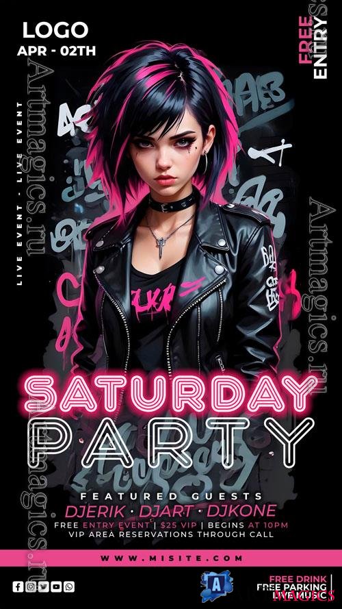 Flyer party psd design template, night club, dj party vol 2