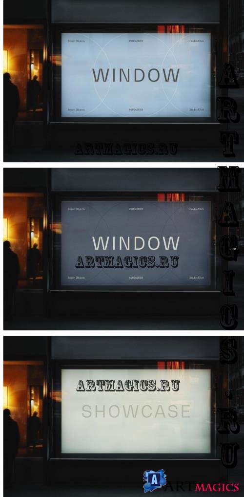 Shop Window Poster Mockup - 291079244